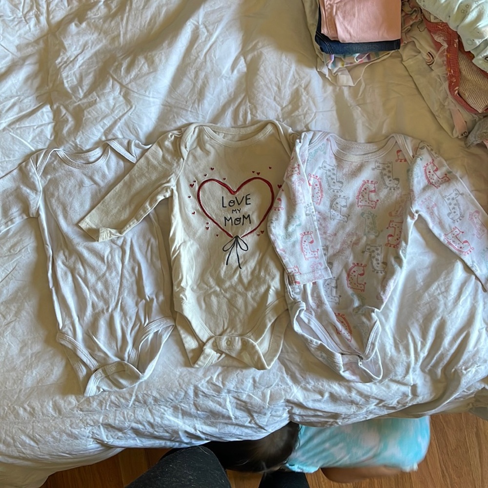 BABY GAP AND CARTER’S 3 pack baby long sleeve onesies